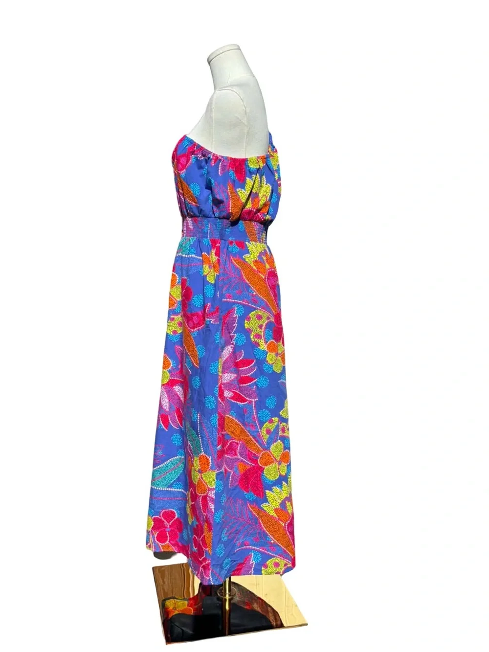 Sugarlips Amazonia Blue Bridgette One Shoulder Midi Dress - Picture 7 of 13